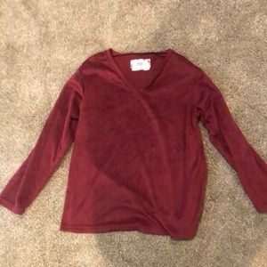 Harve Benard long sleeve sleepwear shirt faux fur - small